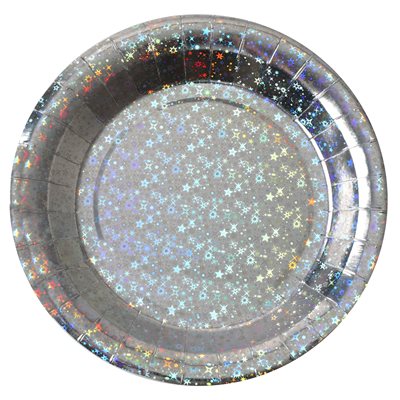 Assiette étincelante Argent Ø 22.5 cm Sachet de 10 pièces Assiette étincelante Argent Ø 22.5 cm Sachet de 10 pièces
