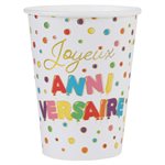 Gobelet Anniversaire ballon Multicolore Ø 7.8 x 9.7 cm  /  27c