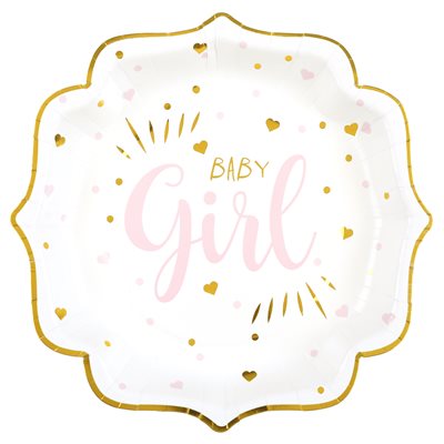 Assiette Baby shower Rose 21 x 21 cm Sachet de 10 pièces Assiette Baby shower Rose 21 x 21 cm Sachet de 10 pièces