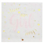 Serviette Baby shower Rose 16.5 x 16.5 cm Sachet de 20 pièce