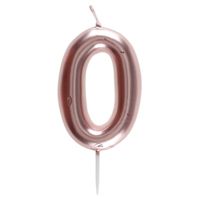 Bougie chiffre rose gold N°0 4 x 9 cm La pièce Bougie chiffre rose gold N°0 4 x 9 cm La pièce