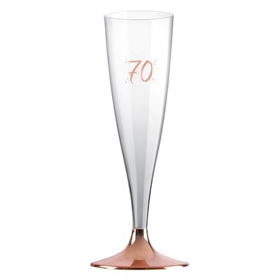 Flûte âge rose gold 70 ans 14 cl Thermorétracté 6 pièces Flûte âge rose gold 70 ans 14 cl Thermorétracté 6 pièces