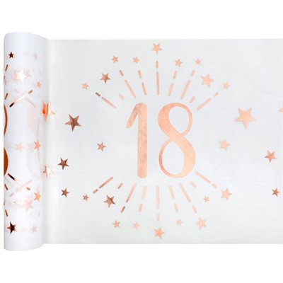 Chemin de table Âge étincelant métal rose gold 18 ans 30 cm Chemin de table Âge étincelant métal rose gold 18 ans 30 cm