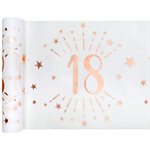 Chemin de table Âge étincelant métal rose gold 18 ans 30 cm