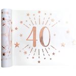 Chemin de table Âge étincelant métal rose gold 40 ans 30 cm