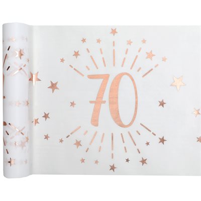 Chemin de table Âge étincelant métal rose gold 70 ans 30 cm Chemin de table Âge étincelant métal rose gold 70 ans 30 cm