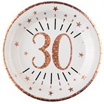 Assiette Âge étincelant rose gold 30 ans Ø 22.5 cm Sachet de