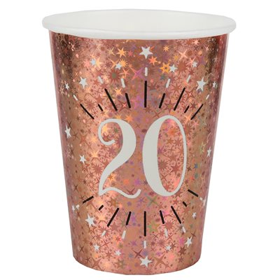 Gobelet Âge étincelant rose gold 20 ans Ø 7.8 x 9.7 cm / 27c Gobelet Âge étincelant rose gold 20 ans Ø 7.8 x 9.7 cm / 27c