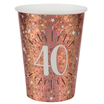 Gobelet Âge étincelant rose gold 40 ans Ø 7.8 x 9.7 cm / 27c Gobelet Âge étincelant rose gold 40 ans Ø 7.8 x 9.7 cm / 27c