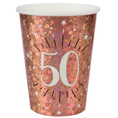 Gobelet Âge étincelant rose gold 50 ans Ø 7.8 x 9.7 cm / 27c Gobelet Âge étincelant rose gold 50 ans Ø 7.8 x 9.7 cm / 27c