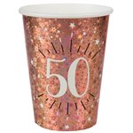 Gobelet Âge étincelant rose gold 50 ans Ø 7.8 x 9.7 cm  /  27c