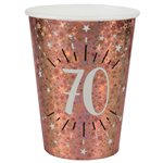 Gobelet Âge étincelant rose gold 70 ans Ø 7.8 x 9.7 cm  /  27c