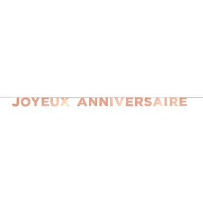 Banderole Joyeux Anniversaire Rose 13 x 13 cm / 250 cm Sache Banderole Joyeux Anniversaire Rose 13 x 13 cm / 250 cm Sache
