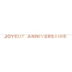 Banderole Joyeux Anniversaire Rose 13 x 13 cm  /  250 cm Sache