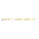 Banderole Joyeux Anniversaire Or 13 x 13 cm  /  250 cm Sachet