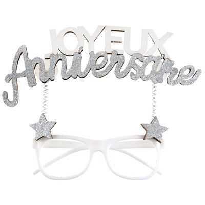 Lunettes Anniversaire Etincelant Argent 15 x 16 cm Sachet d' Lunettes Anniversaire Etincelant Argent 15 x 16 cm Sachet d'