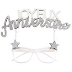 Lunettes Anniversaire Etincelant Argent 15 x 16 cm Sachet d'