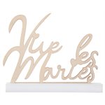 Lettres Vive les mariés Naturel 18 x 1.5 x 14 cm Sachet d'1