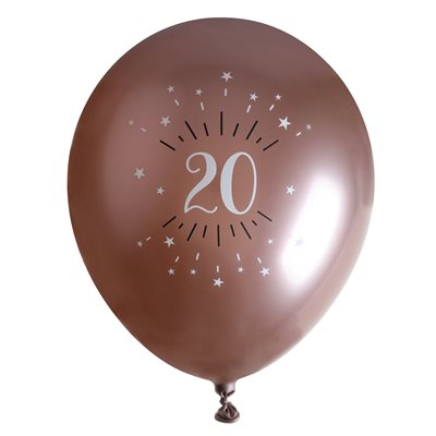 Ballon âge étincelant rose gold 20 ans Ø 30 cm Sachet de 6 p Ballon âge étincelant rose gold 20 ans Ø 30 cm Sachet de 6 p