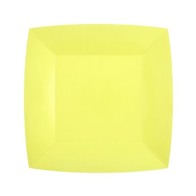 Petite assiette carrée Jaune 18 x 18 cm Sachet de 10 pièces Petite assiette carrée Jaune 18 x 18 cm Sachet de 10 pièces