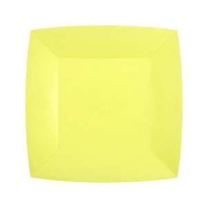 Petite assiette carrée Jaune 18 x 18 cm Sachet de 10 pièces