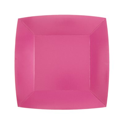 Petite assiette carrée Rose 18 x 18 cm Sachet de 10 pièces