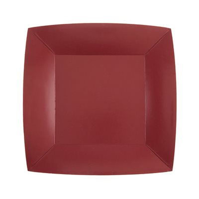 Petite assiette carrée Bordeaux 18 x 18 cm Sachet de 10 pièc Petite assiette carrée Bordeaux 18 x 18 cm Sachet de 10 pièc