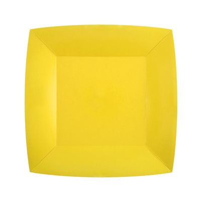 Petite assiette carrée Jaune Sachet de 10 pièces 18 x 18 cm