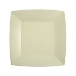 Petite assiette carrée Sable 18 x 18 cm Sachet de 10 pièces