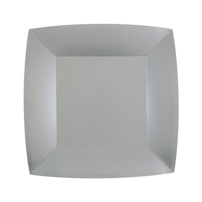 Petite assiette carrée Argent Sachet de 10 pièces 18 x 18 cm Petite assiette carrée Argent Sachet de 10 pièces 18 x 18 cm