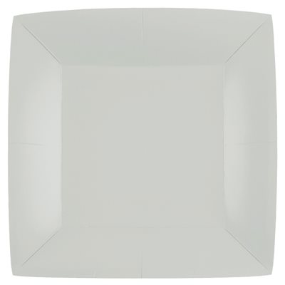 Grande assiette carrée Gris 23 x 23 cm Sachet de 10 pièces Grande assiette carrée Gris 23 x 23 cm Sachet de 10 pièces