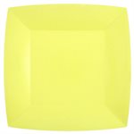 Grande assiette carrée Jaune 23 x 23 cm Sachet de 10 pièces