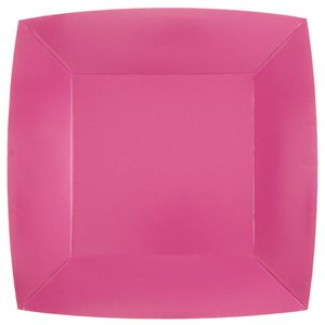 Grande assiette carrée Rose 23 x 23 cm Sachet de 10 pièces