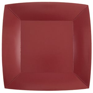 Grande assiette carrée Bordeaux 23 x 23 cm Sachet de 10 pièc