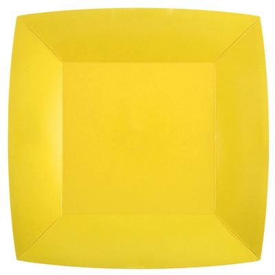 Grande assiette carrée Jaune Sachet de 10 pièces 23 x 23 cm Grande assiette carrée Jaune Sachet de 10 pièces 23 x 23 cm