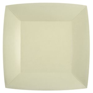 Grande assiette carrée Sable 23 x 23 cm Sachet de 10 pièces