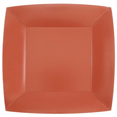 Grande assiette carrée Terracotta 23 x 23 cm Sachet de 10 pi Grande assiette carrée Terracotta 23 x 23 cm Sachet de 10 pi