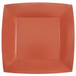 Grande assiette carrée Terracotta 23 x 23 cm Sachet de 10 pi