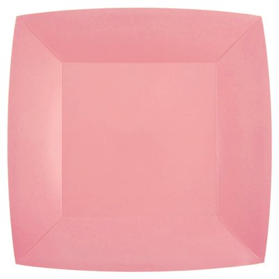 Grande assiette carrée Rose 23 x 23 cm Sachet de 10 pièces
