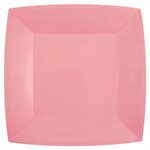 Grande assiette carrée Rose 23 x 23 cm Sachet de 10 pièces