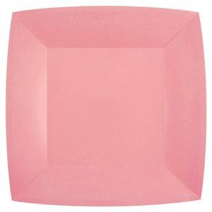 Grande assiette carrée Rose 23 x 23 cm Sachet de 10 pièces