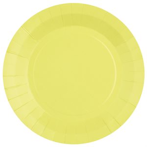 Grande assiette ronde Jaune 22.5 cm Sachet de 10 pièces