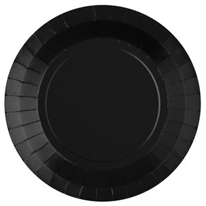 Grande assiette ronde Noir 22.5 cm Sachet de 10 pièces