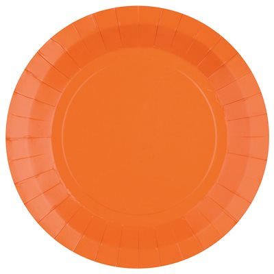Grande assiette ronde Orange 22.5 cm Sachet de 10 pièces