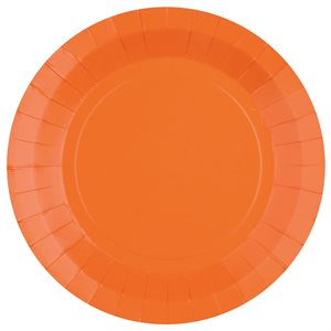 Grande assiette ronde Orange 22.5 cm Sachet de 10 pièces