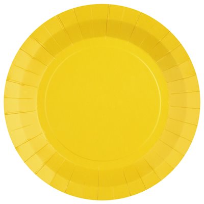 Grande assiette ronde Jaune 22.5 cm Sachet de 10 pièces Grande assiette ronde Jaune 22.5 cm Sachet de 10 pièces