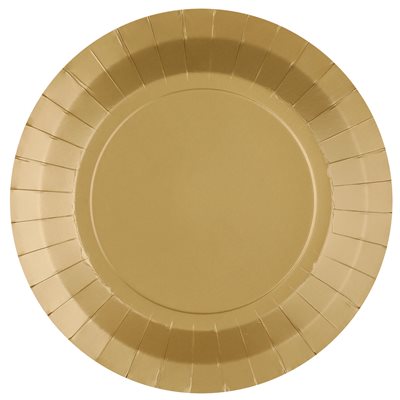Grande assiette ronde Or 22.5 cm Sachet de 10 pièces