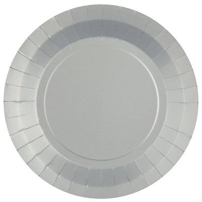 Grande assiette ronde Argent 22.5 cm Sachet de 10 pièces Grande assiette ronde Argent 22.5 cm Sachet de 10 pièces