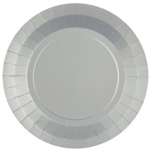 Grande assiette ronde Argent 22.5 cm Sachet de 10 pièces