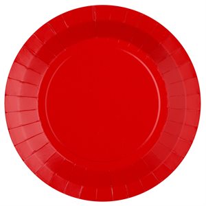 Grande assiette ronde Rouge 22.5 cm Sachet de 10 pièces